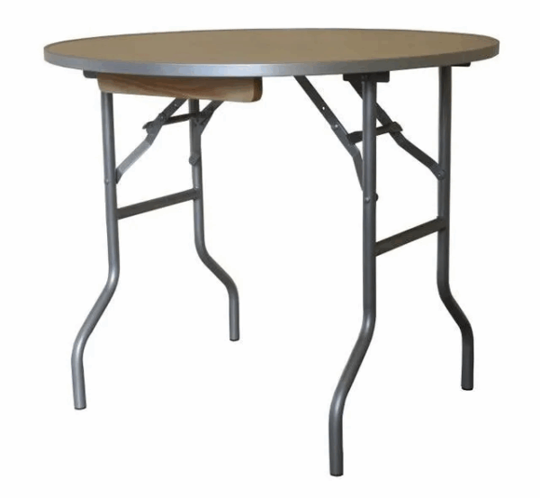 36'' Round Wood Folding Table