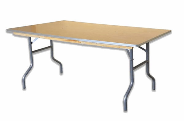 48' Rectangle Wood Folding Banquet Table