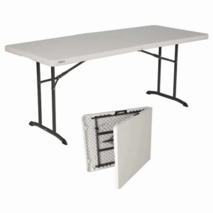 6' White Plastic Folding Table