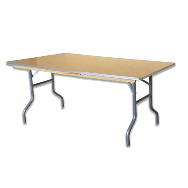 72' Rectangle Wood Folding Banquet Table