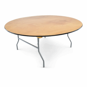 72'' Round Wood Folding Table