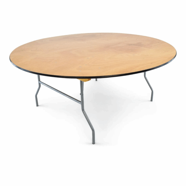 72'' Round Wood Folding Table