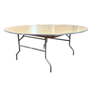 72 inches  Round Wood Folding Table
