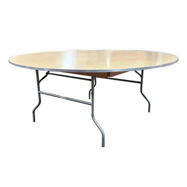 72 inches  Round Wood Folding Table
