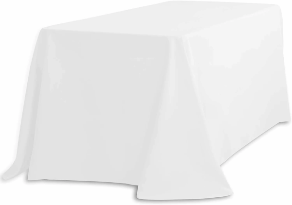 90"x156" Rectangular Oblong Polyester Tablecloth - White