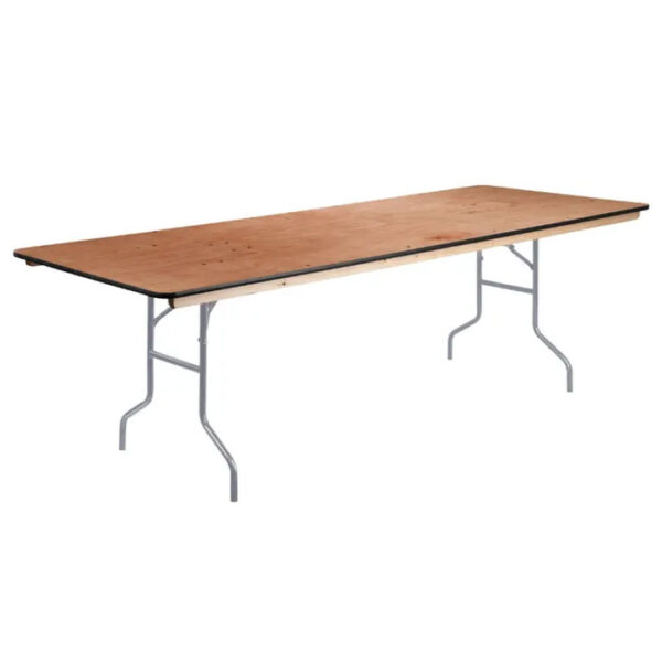 96 inches  Rectangle Wood Folding Banquet Table Rubber Edge