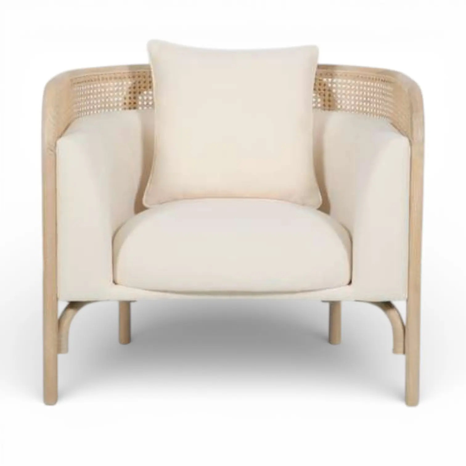 Cane-Back Lounge Chair Furniture 1 Celeste Ivory Chairs