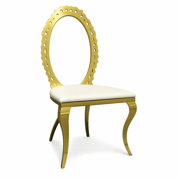 High Quality Clear Back Design Gold Stainless Steel Wedding Dining Chair