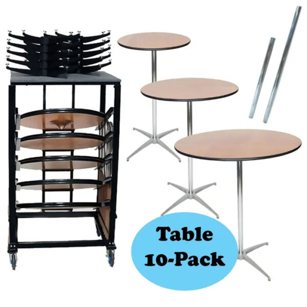 Cocktail Tables and Heavy Duty Steel Moving Cart Bundle