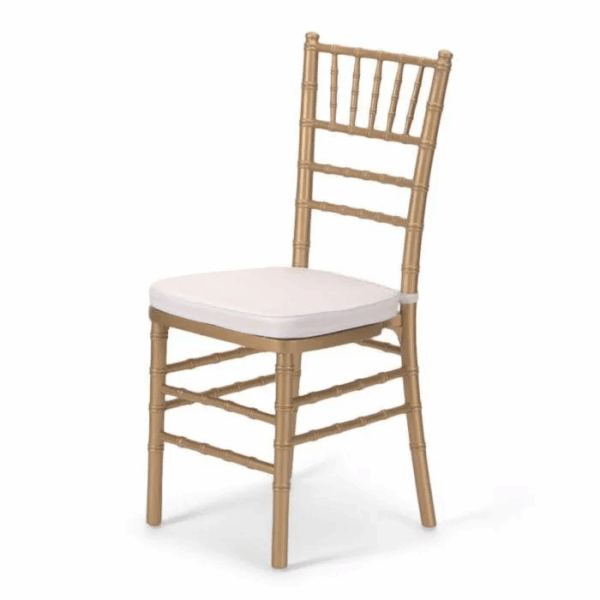 Gold Wood Chiavari Chair with Cushion