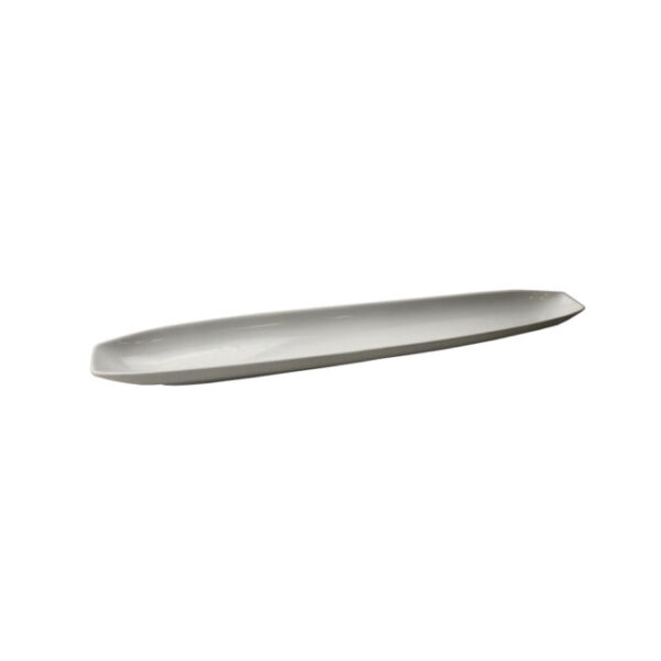 China White Oval  Square Edge Narrow Tray