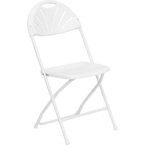 White Fan Back Folding Chairs