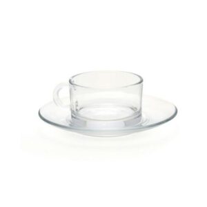 Clear Glass Demitasse Cup and Saucer