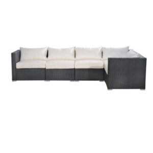 Coffee Rattan Sectional Lounge