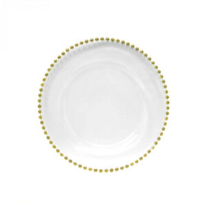 Gold Beaded Glass Charger