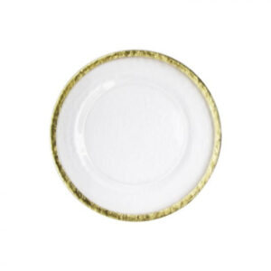 Hammered Gold Rim Glass Charger