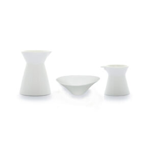 White China Hourglass Cream and Sugar