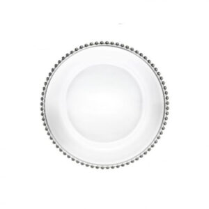 Silver Beaded Glass Charger