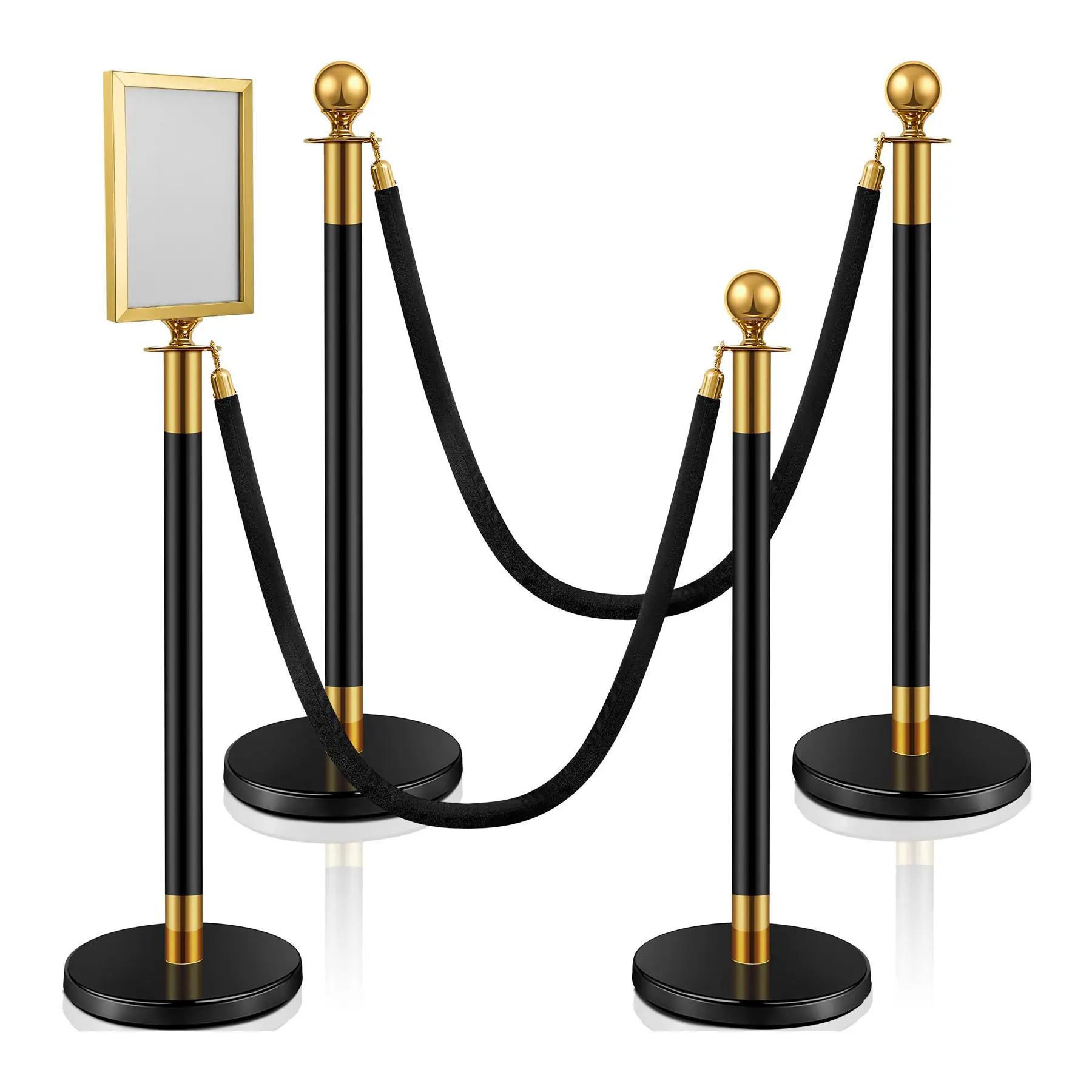 Crowd Control Stanchion Belts – Gold & Black Crowd Control Stanchion Belts - Gold & Black