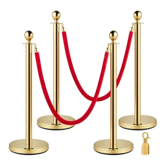 Crowd Control Stanchion Belts - Gold & Red