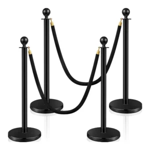 Crowd Control Stanchion Belts - Plain Black