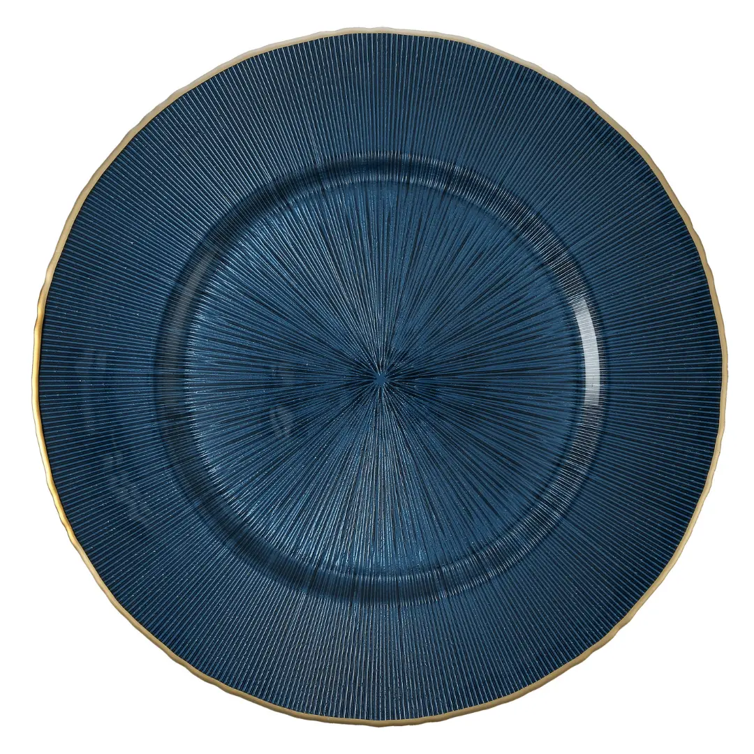 Aurora Blue Gold Charger Plates
