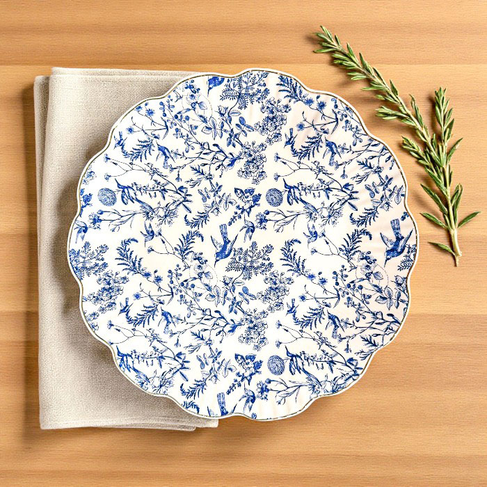 Château Bleu Floral Charger Plate Rentals – Premier Party Rentals