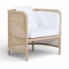 Luxury White Cane Lounge Seating Chair Furniture Rentals – Premier Party Rentals