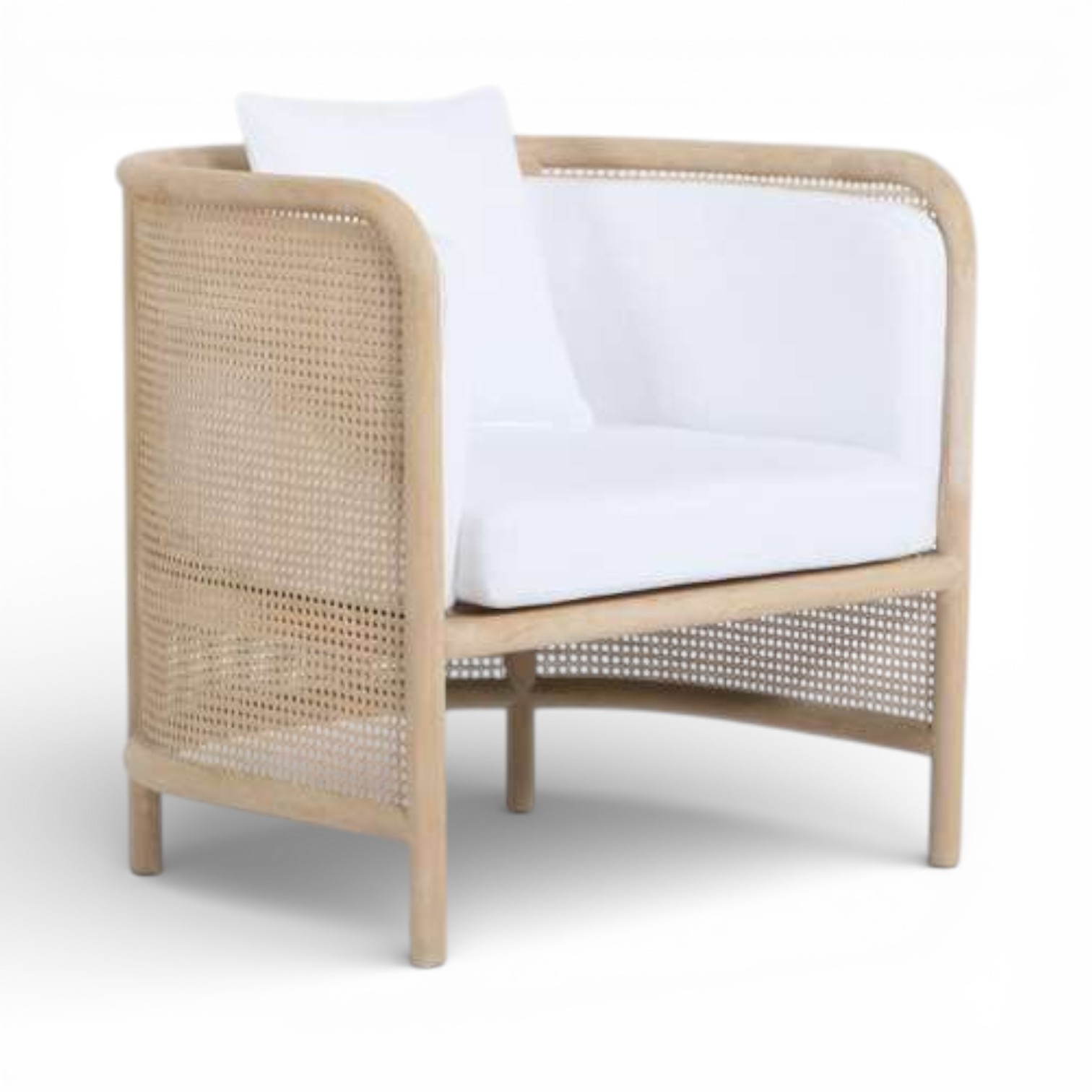 Luxury White Cane Lounge Seating Chair Furniture Rentals – Premier Party Rentals