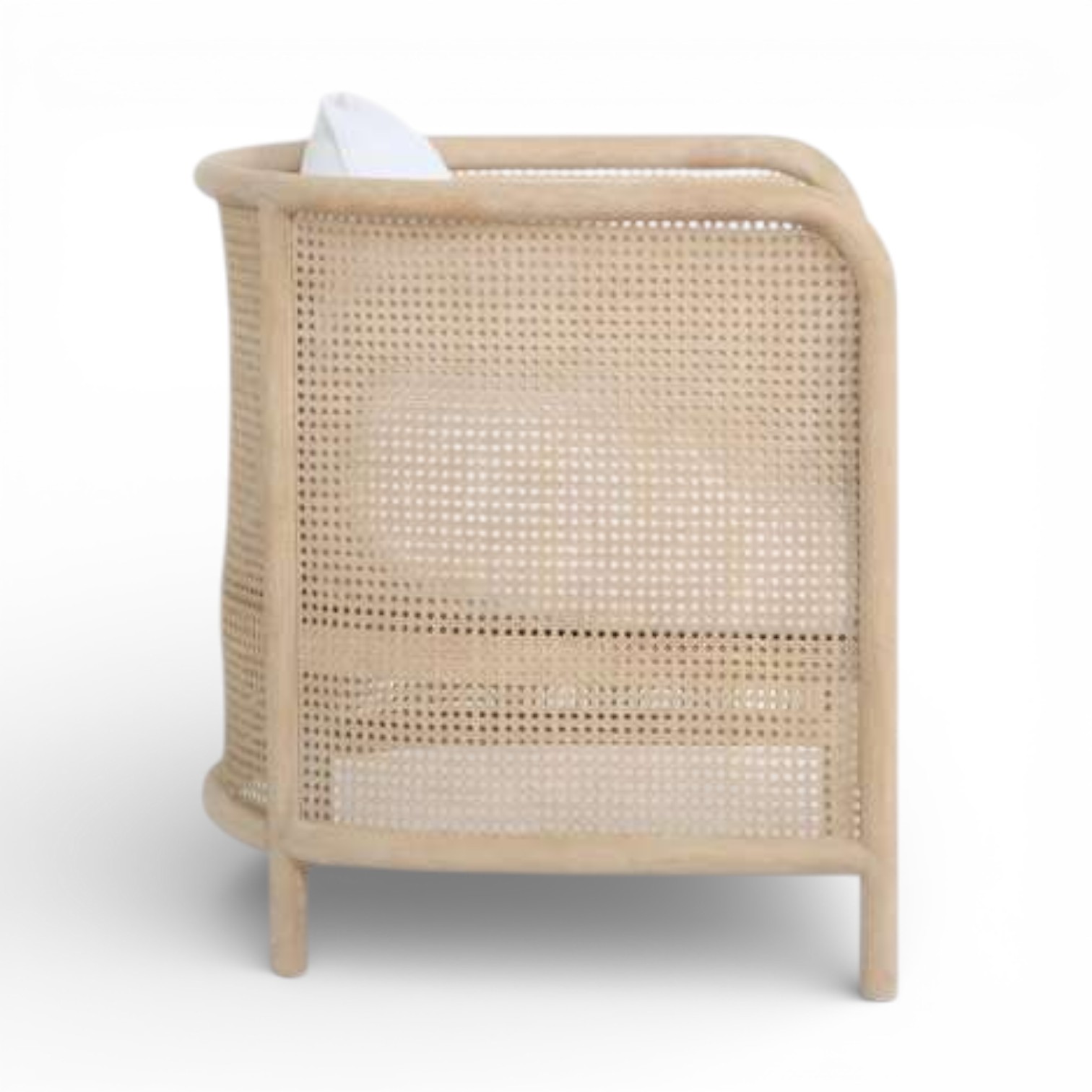 Luxury White Cane Lounge Seating Chair Furniture Rentals – Premier Party Rentals