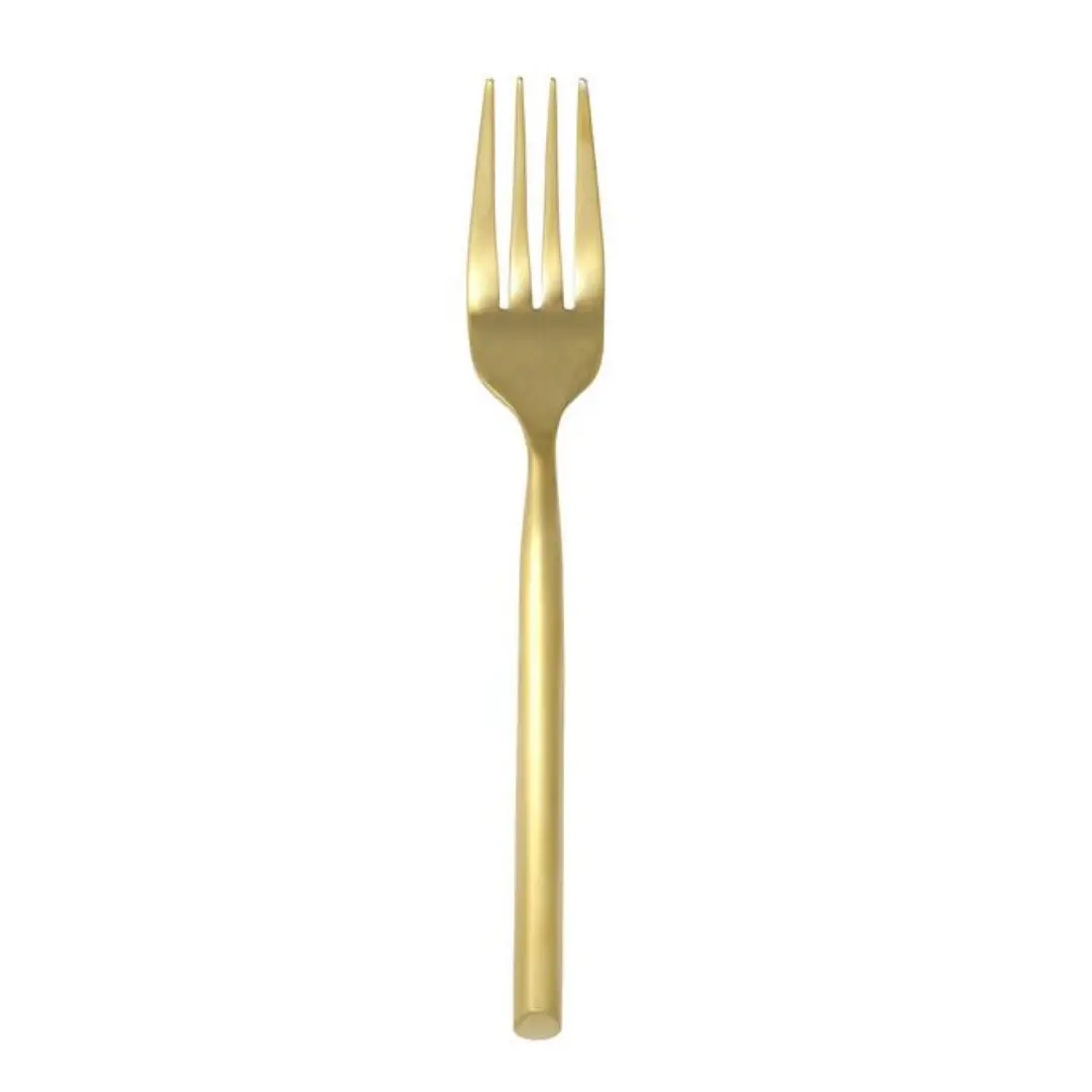 Capri Brushed Gold Table Fork 8 Capri Brushed Gold Table Fork