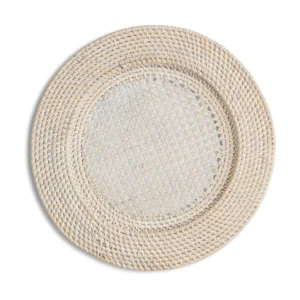 Cresta Whitewash Rattan Charger Plates
