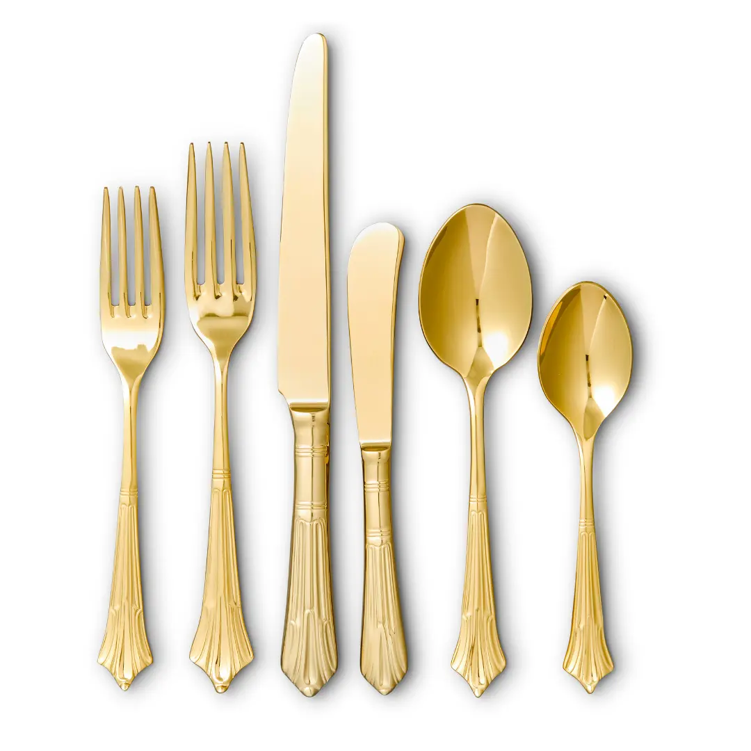 Empire Mirror Gold Flatware Set Empire Mirror Gold Flatware