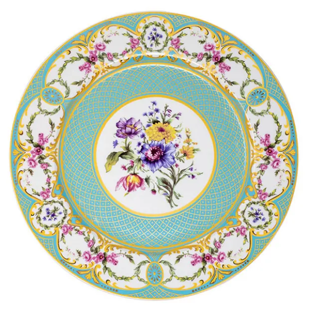 Jardin Royale Blue Floral Dinner Plates - Plate Rentals Long Island