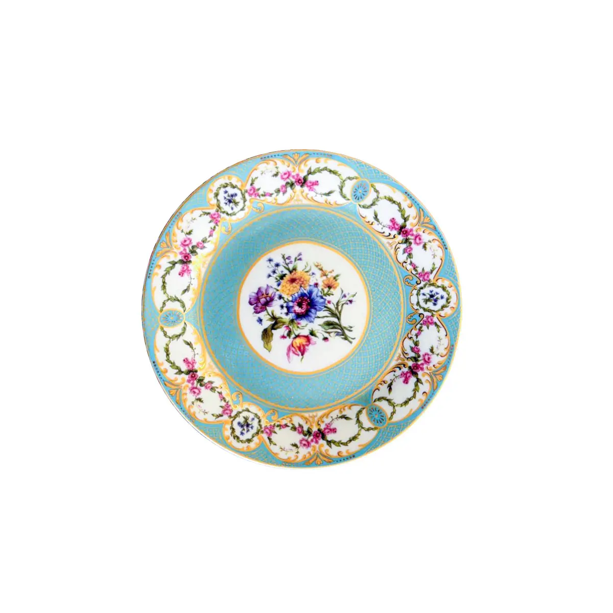 Jardin Royale Blue Floral Dinner Plates - Plate Rentals Long Island