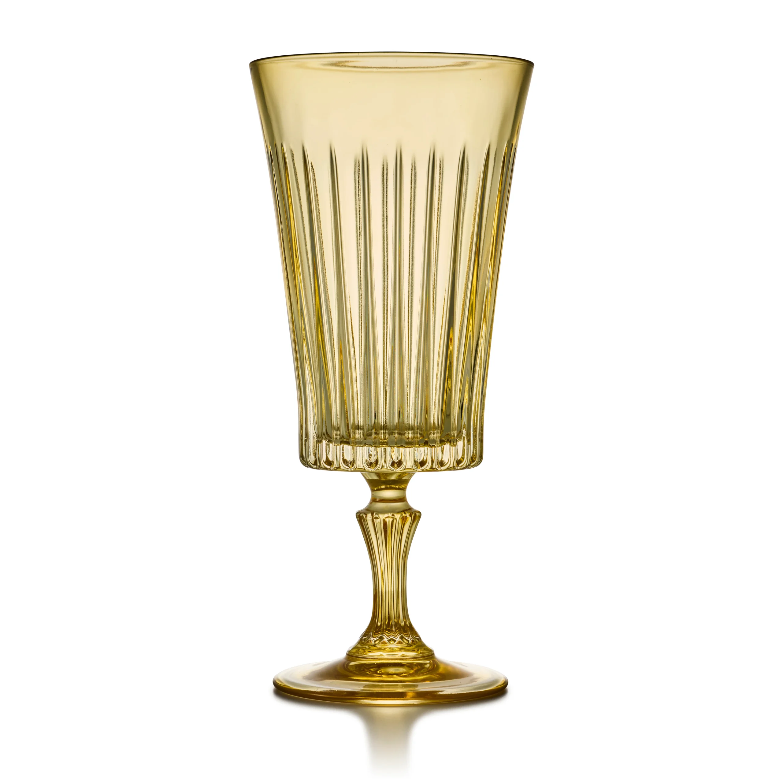 Lucent Crest Water Goblet Amber