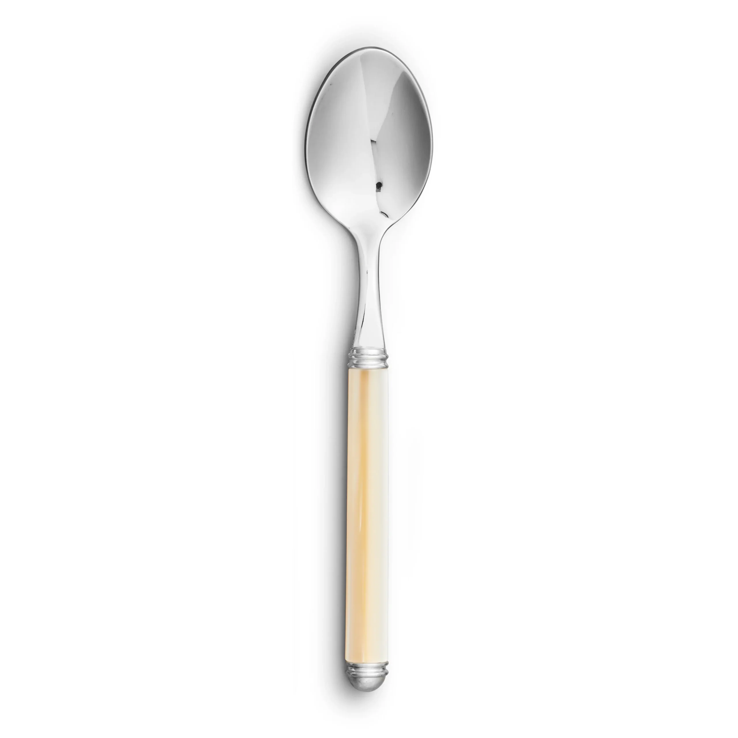 Wood-Handled Stainless Steel Flatware Oval Soup Spoons