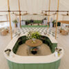 Sarah and Andrew Travertine Curve Bar