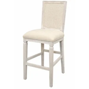 Whitewash Cane Bar Stool